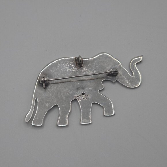 Vintage Elephant Brooch Sterling Silver Thailand - Picture 4 of 6